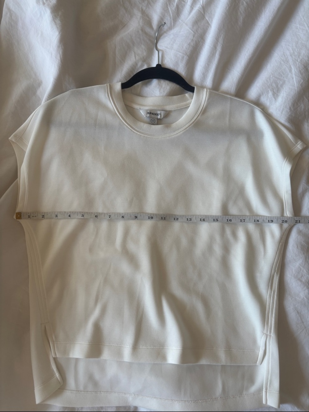 Spanx AirEssentials Cap Sleeve Tee in Powder White - Picture 7 of 9